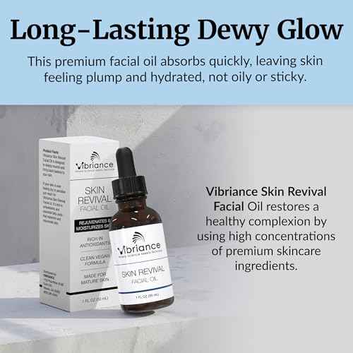 Vibriance Skin Revival Facial Oil - Natural Ingredients - Face Hydrating for Sensitive and Dry Types, with Vitamin E, Sea Buckthorn, Camellia, Squalane - Vegan, Paraben-Free