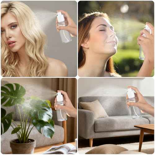 Boenoea Small Spray Bottle 1.7oz/50ml Travel Spray Bottles Plastic Portable Refillable Empty Bottles for Outgoing - Leak Proof - 2 Pack Clear