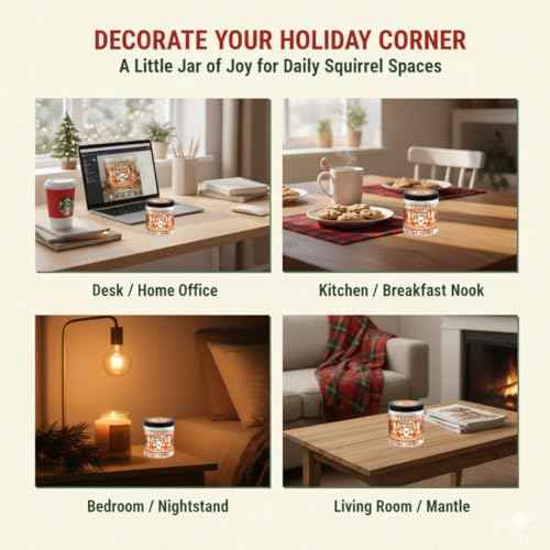 Positive Squirrel Jar With 60 Affirmation Cards, Funny Emotional Support Christmas Gift, Christmas Decor for Home or Office, Cute Squirre Gifts for Women Men and Coworkers, Friends