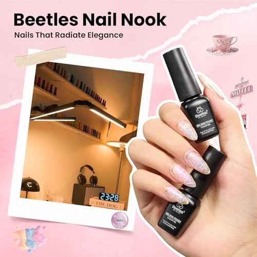 Beetles Nail Nook Gel Nail Polish Set - 119 PCS 100 Colors Gel Polish Kit Base Glossy Matte Glitter Top Coat Glitter Pearl Cat Eye White Red Pink Nude Uv Led Nails Gift for Women