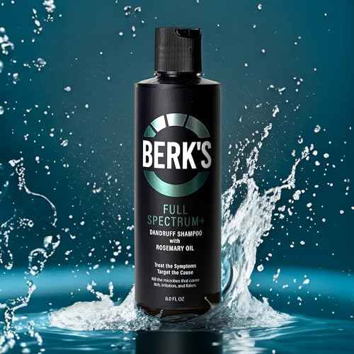 Berk's Full Spectrum Dandruff Shampoo with Coal Tar, Salicylic Acid, Sulfur, and Rosemary Oil, 8 Fl Oz (4-pack)