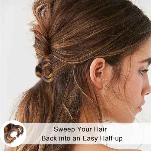 Small Hair Clips for Women Girls Kids, Tiny Hair Claw Clips for Thin/Medium Thick Hair, 1.5 Inch Mini Hair Jaw Clip, Nonslip Matte Octopus Claw Clip, 10 Pack with Gift Box, Black & Tortoise