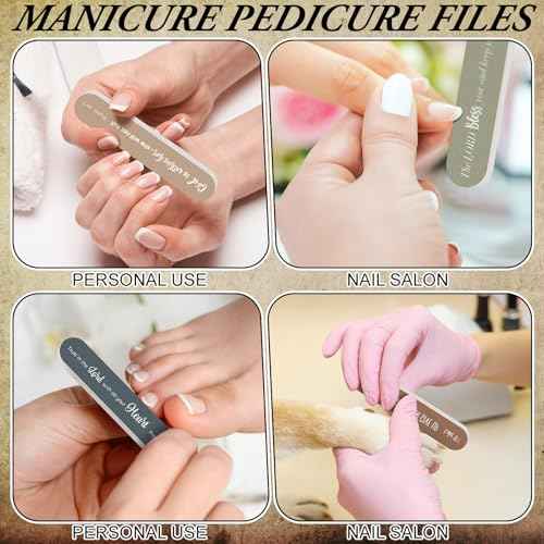 50 Pcs Christian Gifts for Women Bulk Christian Nail File Bulk Mini Bible Scripture Emery Board Nail Files Religious Appreciation Gifts for Employee Teacher Staff Coworker Women (Morandi)