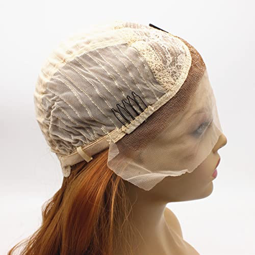 iwonawig Long Straight Auburn Synthetic Lace Front Hair Wig Heat Resistant Fiber Hair