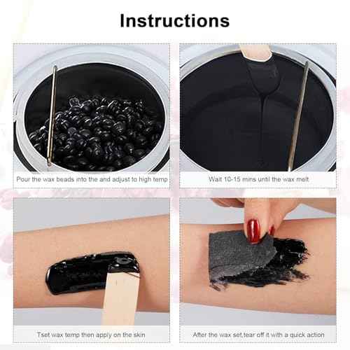 Wax Beads, 3.3pounds Hard Wax Beads Bulk for Hair Removal, Face Brazilian for Bikini, Leg, Underarm, Wax Beans At Home Waxing Kit (Black Currant)