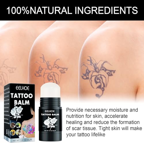Tattoo Aftercare Balm Stick, (Pack of 1) X1.41 oz For Old & New Tattoo Moisturizer Healing Brightener for Color Enhance, Vegan Tattoo Cream No-Petroleum