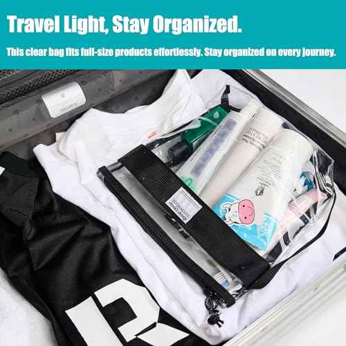 Rough Enough Clear Toiletry Bag Makeup Organizer Cosmetic Pouch with Zipper Handle for Travel Beach Essentials Storage