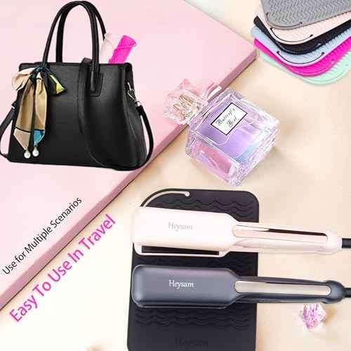 Heysam Heat Resistant Silicone Mat for Hair Styling Tools, 9.0 x 6.5 inches, 450¡ÆF Protection, Multiple Colors