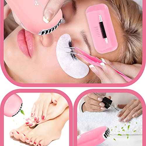 Lash Extension Kit Professional Eyelash Extensions Supplies Training for Beginners Mannequin Head Grafting Lash USB Fan Lash Shampoo Brush Spraye 0.07D Curl Mix 8-15mm Practice Eyelash Strips