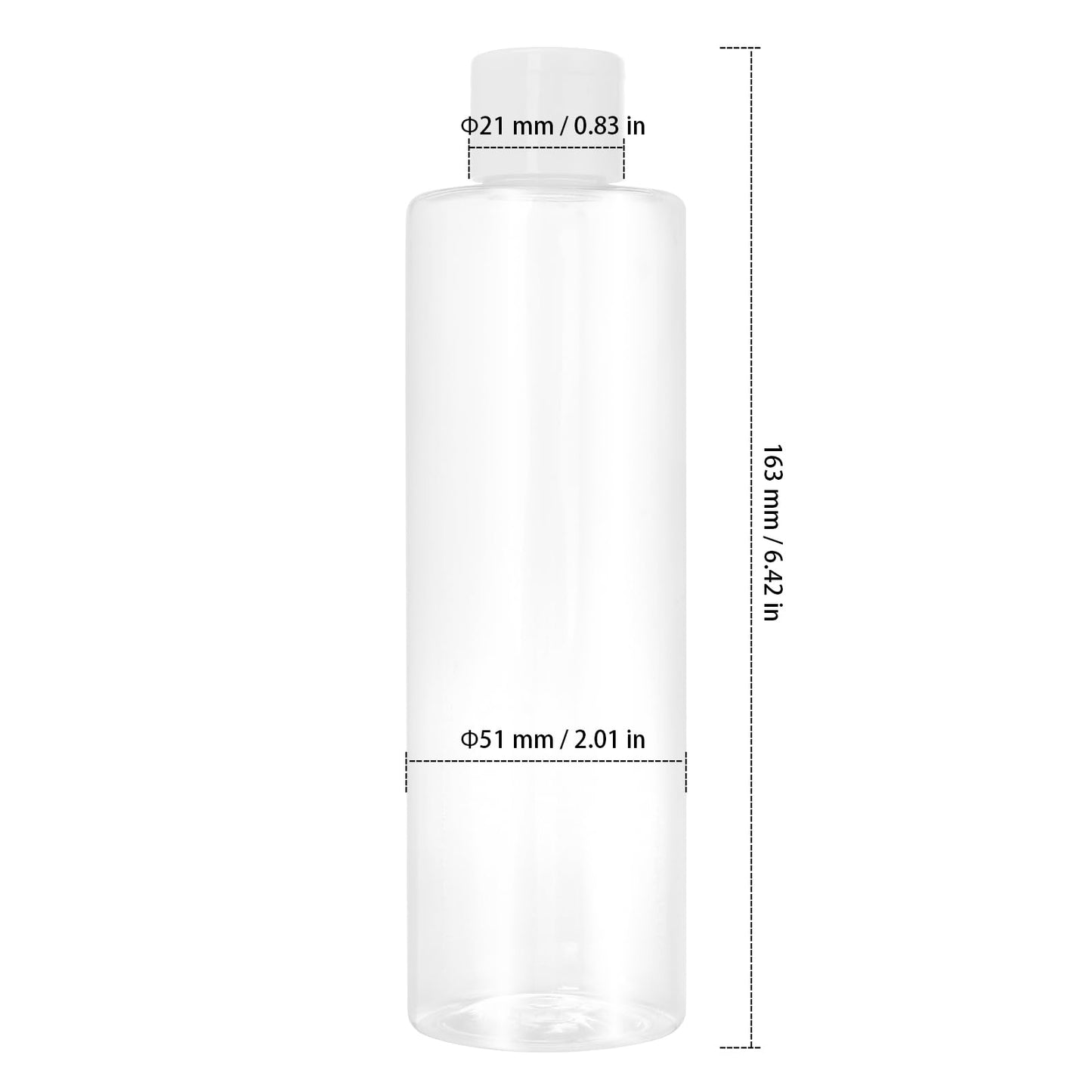 ZEONHAK 30 Pack 8oz / 250ml Clear Plastic Empty Bottles, Plastic Travel Bottle with Flip Cap, Portable Refillable Containers for Shampoo, Lotion, Liquid Body Soap, Cream, Toner and Other Liquids