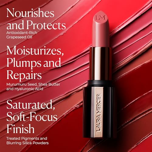 Laura Mercier Caviar Hydra Cr?me Lipstick, 16HR Hydration and Lip Barrier Repair, All Day Wear, Plumping, Smudge- & Fade-proof, Creamy Satin Finish, Infused with Hyaluronic Acid