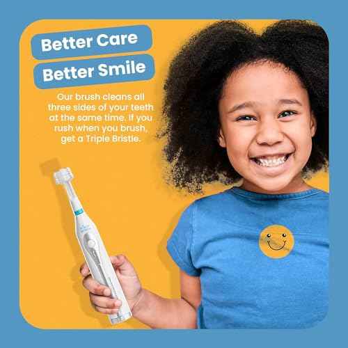 Triple Bristle GO | Portable Battery Sonic Travel Toothbrush | Three Cleaning Modes | Soft Nylon Bristles | Also for Autistic Special Needs Adults and Kids | Oral Care Kit