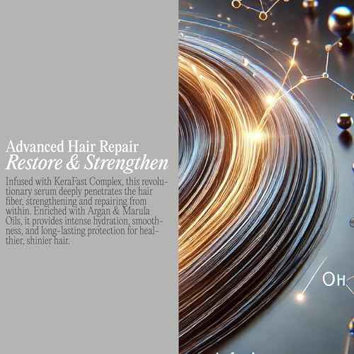 Miracle 8 Keratin Hair Serum by K-Pure, Instant Deep Conditioning Treatment, Sulfate & Paraben Free, Keratin & Argan Oil Growth Formula for Repairing Dry, Damaged Hair, Frizz Control, & Lasting Shine