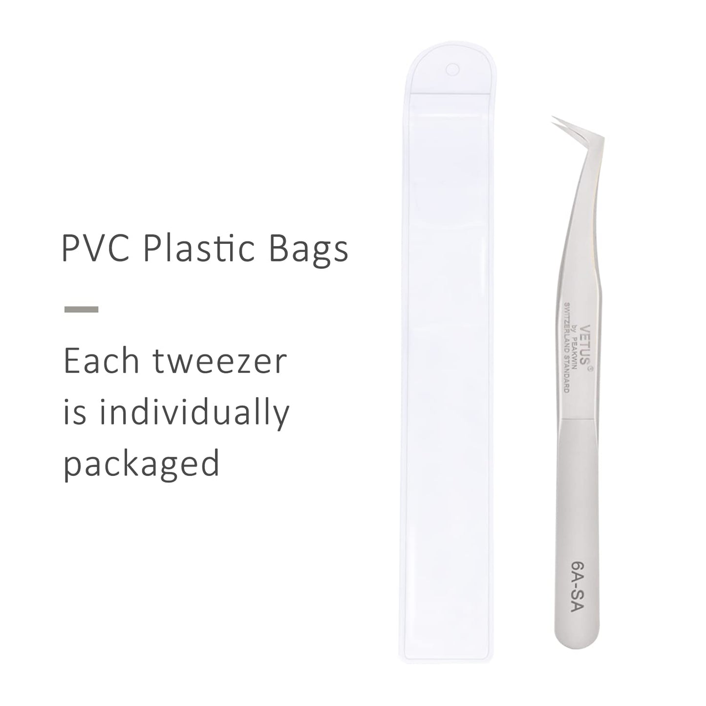 EMEDA Eyelash Extension Tweezers for Volume Lashes Professional Precision Stainless Steel VETUS 6A-SA Mega Curved Tips Flat Tweezer Tools for Individual Eye Lash Extensions Fan Supplies