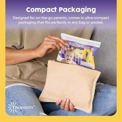 Trueocity Baby Tongue Cleaner Newborn ? Soft Oral Cleaner for Infants, Gum & Mouth Cleaning for 0-3 Month Babies, Easy to Use and Safe for Daily Hygiene ? Best Value Pack of 55 Units