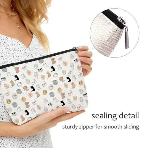 Cat Mom Makeup Bag Cat Gifts for Cat Lovers Cute Cat Stuff Cat Themed Travel Accessories Bag Mothers Day Christmas Birthday Gift Ideas Friendship Gifts for Women Cat Lady Cat Person Cat Merch