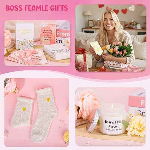 Boss Lady Gifts for Women Boss Christmas Gifts for Women Best Bosses Gift for Woman Thank You Appreciation Birthday Office Gift Set for Bosses Feamle 11 Pcs Gift