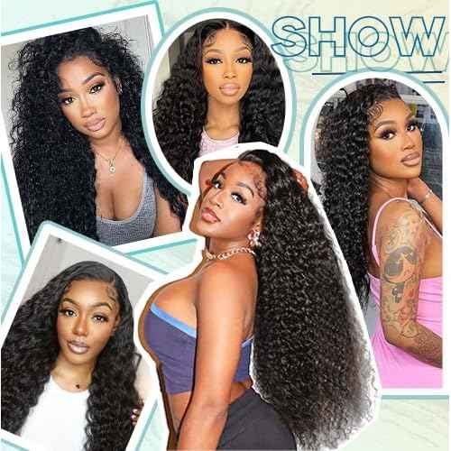 12A Bundles Deep Wave Human Hair - 3 Pack Deep Wave Double Strong Weft Hair Bundle 100% Unprocessed Brazilian Deep Curly bundles Wet And Wavy Real Human Hair For Women(24 26 28 Inch)