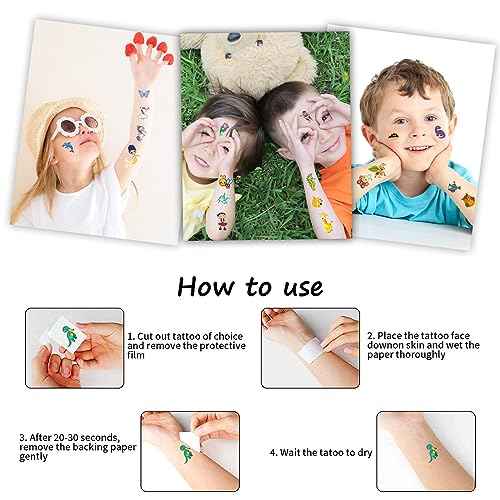 Tattoos for Kids, 300+ Mixed Styles Temporary Tattoos Stickers Set for Girls and Boys, Space Dinosaur Animals Butterfly Tattoos for Kids Birthday Party Supplies