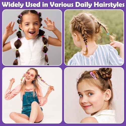 auroray Hair Accessories for Girls, 1698 Pcs Hair Rubber Bands with Elastic Hair Ties Hair Clips Hair Wax Stick Spray Bottle Hair Styling Tools