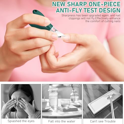 Eagle Beak Beveled Nail Clippers,Wide Jaw Opening Anti-Splash Slanted Nail Clipper,Long Handle Wide Jaw Opening Anti-Splash Slanted Nail Clipper,Edge Nail Clippers 3-Piece Set for Women and Men