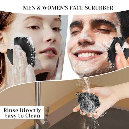 VWMYQ Silicone Face Scrubber - Exfoliating Face Scrubber for Women and Man, Gentle Facial Cleansing Brush Blackhead Acne Pore Pad Cradle Cap, Manual Soft Face Wash Brush for Deep Skin Care