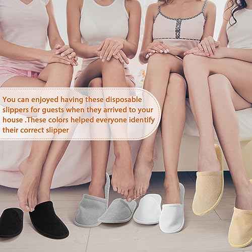 Geyoga 24 Pairs House Slipper for Guest Washable Reusable Soft Non Slip Disposable Slipper for Travel Hotel Spa Wedding Party Shoeless Home Coral Fleece