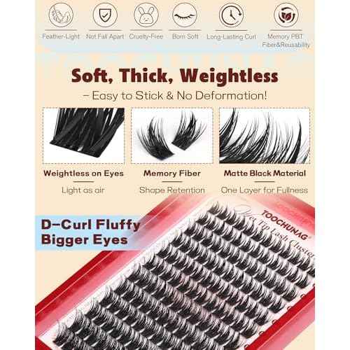 Manga Lash Clusters Kit Volume Eyelash Clusters 12-18mm Anime Lashes Clusters DIY Individual Lash Extension Kit Spiky Cluster Eyelash Extensions Kit with Lash Bond,Seal,Tweezers by TOOCHUNAG