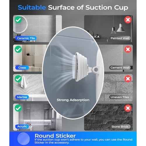 Gospire Heated Shower Mirror Fogless for Shaving with Light, 5000mAh Rechargeable Battery, Detachable Suction Cup and Razor Holder for Wall, NO-Drilling, Removable, Waterproof for Bathroom - White