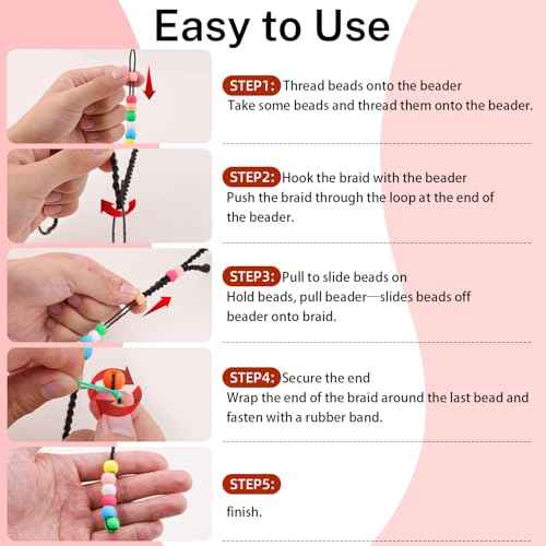 150Pcs 10mm Small Silicone Beads for Hair Braids, Soft Jellyish Pony Hair Beads with 5mm Hole + 50 Rubber Bands and 1 Beader for Braiding, DIY Bracelets Necklaces Crafts (Multicolors)