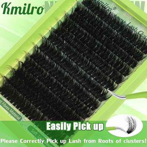 Kmilro Lash Clusters 14-24mm Thick Long Cluster Eyelash Extensions 180D D C Volume Eyelash Clusters 240pcs Individual Lashes Soft Wispy False Eyelashes DIY Lash Extension for Beginners