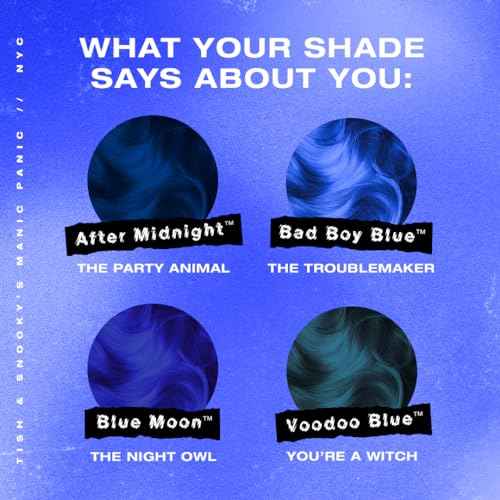 MANIC PANIC Classic After Midnight Semi Permanent Hair Color - Dark Blue Hair Dye for Women & Men That Lasts 4-6 Weeks - Vegan, Ammonia & Cruelty-Free - Create & Mix Custom Shades (4oz / 2pk)