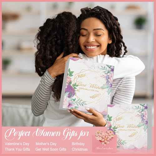 Happy Birthday Gifts for Women Friendship, Get Well Soon Gifts Baskets for Women, Self Care Package, Birthday Basket for Womens, Friends, Coworker Ideas (Best Wishes-PK)