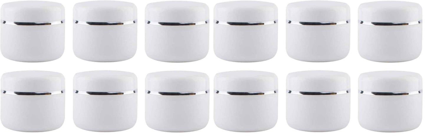 XINGZI 6PCS White 8 Oz (250ml) Cosmetic Jars with Liners and Dome Lids Empty Refillable Face Cream Lip Balm Lotion Bottles Plastic Storage containers for Household Use (Pack of 2)