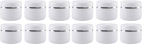 XINGZI 6PCS White 8 Oz (250ml) Cosmetic Jars with Liners and Dome Lids Empty Refillable Face Cream Lip Balm Lotion Bottles Plastic Storage containers for Household Use (Pack of 2)