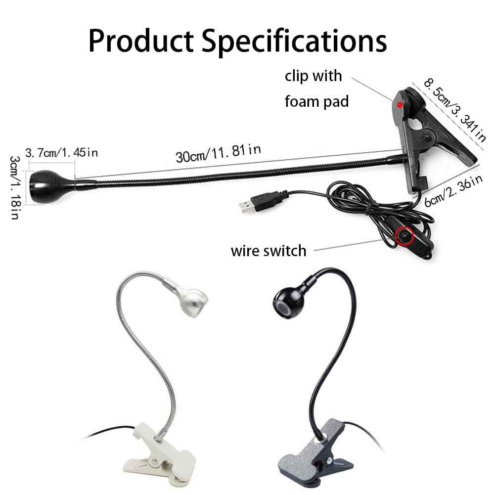 Brokimis Mini UV Lamp for Gel Nails, LED Curing Lamp with Flexible Gooseneck & Clamp 3W Portable Small Manicure UV Light Nail Dryer for Resin Curing Nail Art