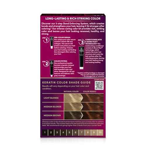 Schwarzkopf Keratin Permanent Hair Dye Cream, 7.7 Medium Auburn, Professional Quality Color for Up to 100% Gray Coverage, Bond Enforcing System