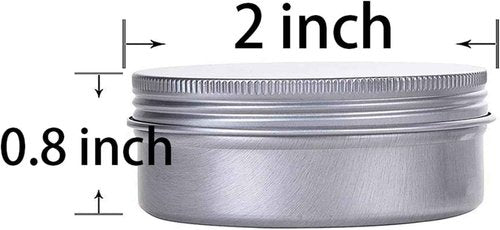 1 Ounce Aluminum Tin Jar Refillable Containers 30 ml Aluminum Screw Lid Round Tin Container Bottle 60 Pack for Cosmetic,Lip Balm, Cream