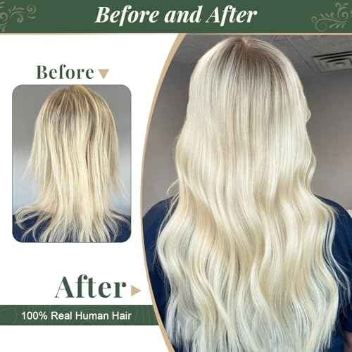 Missme Tape in Hair Extensions Human Hair 20 inch 20 Pcs 50g #60 Platinum Blonde Tape ins Human Hair Extensions Remy Hair Skin Weft Seamless Invisible Silky Straight Thick Ends Add Length
