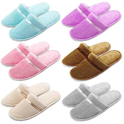 Maeline Spa Slippers, Non Slip Disposable Wholesale Bulk Hotel Slippers for Guests, Multi Color Reusable House Slippers, Indoor, Bathroom, Bedroom, Travel Slippers for Women, Men, Unisex
