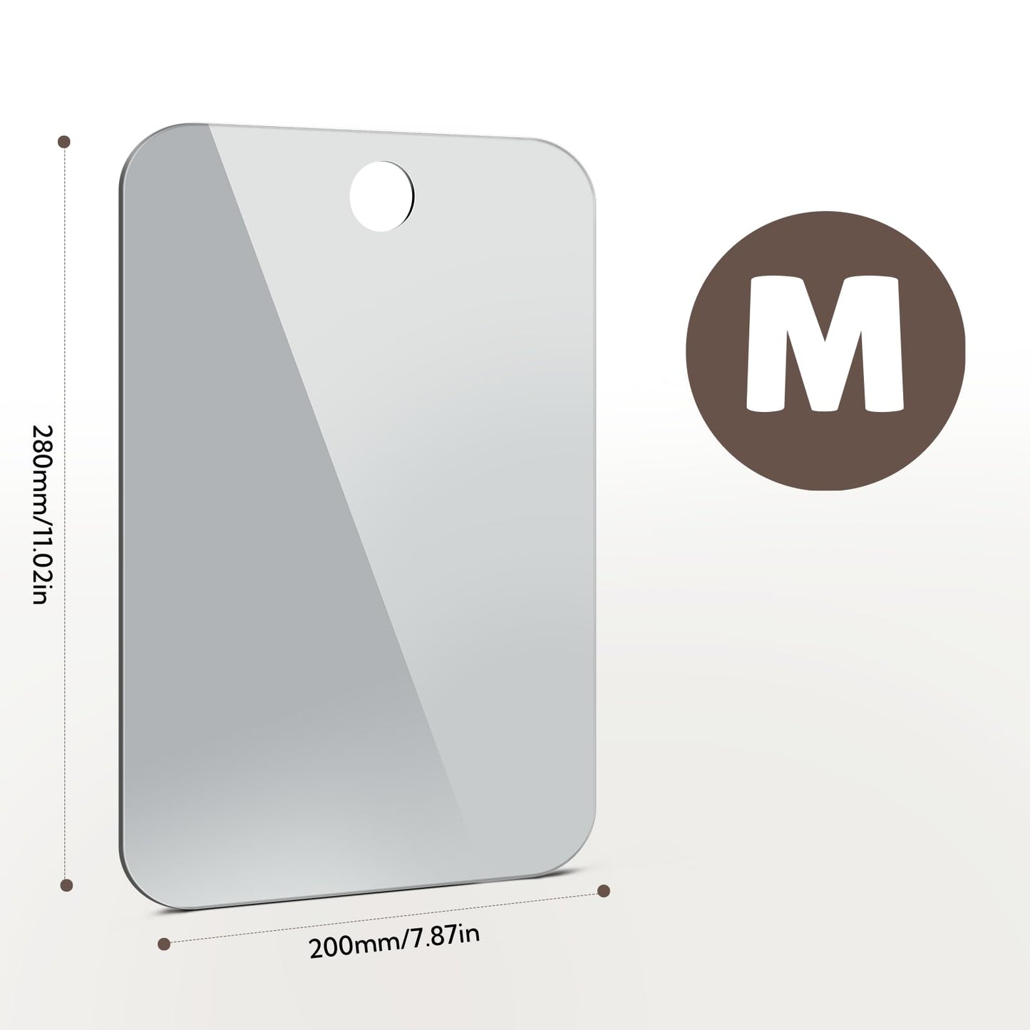 Nyosye Shower Mirror Fogless for Shaving Anti-Fog Frameless Wall Hanging Makeup,11.02" L x 7.87" W,Darkgrey