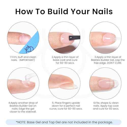 Beetles Builder Gel Set,Dew Glow 2 Pcs 0.5 oz 8 in 1 Nail Strengthening Apex Building Nail Extension for Beginner DIY Salon at Home,Clear Gel Builder for Christmas & Winter Nails,UV & LED Lamp Needed