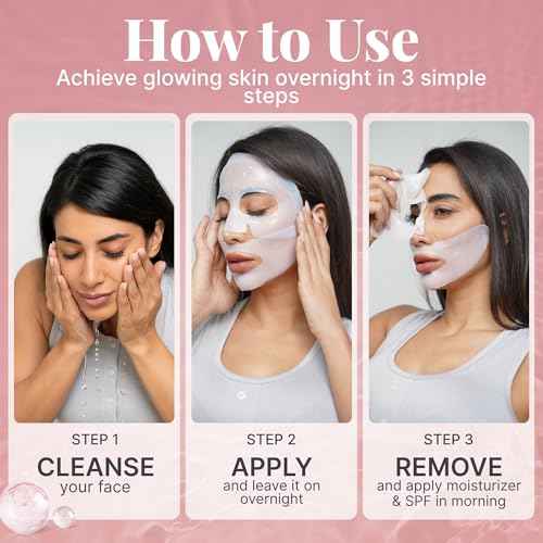 Bio Collagen Face Mask Overnight, 6 Pack ? Hydrogel Korean Face Masks, Hydrating Collagen Mask for All Skin Types, Anti-Aging Face Masks Skincare, Deep Moisturizing, Improves Elasticity & Radiance