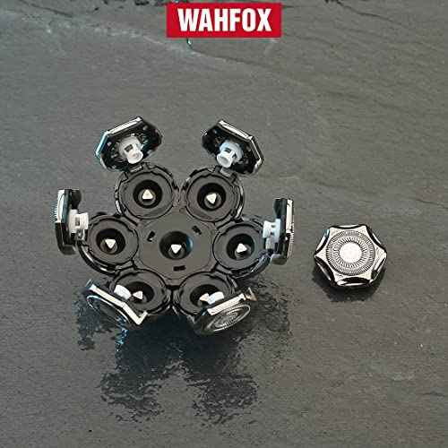 WAHFOX Universa 7 Heads Shaver Replacement Head for Head Shaver, and many Brands Head Shaver 7 Blades 7D Replacement Shaver Head Blade 7 Heads Shaver Head (Silvery)