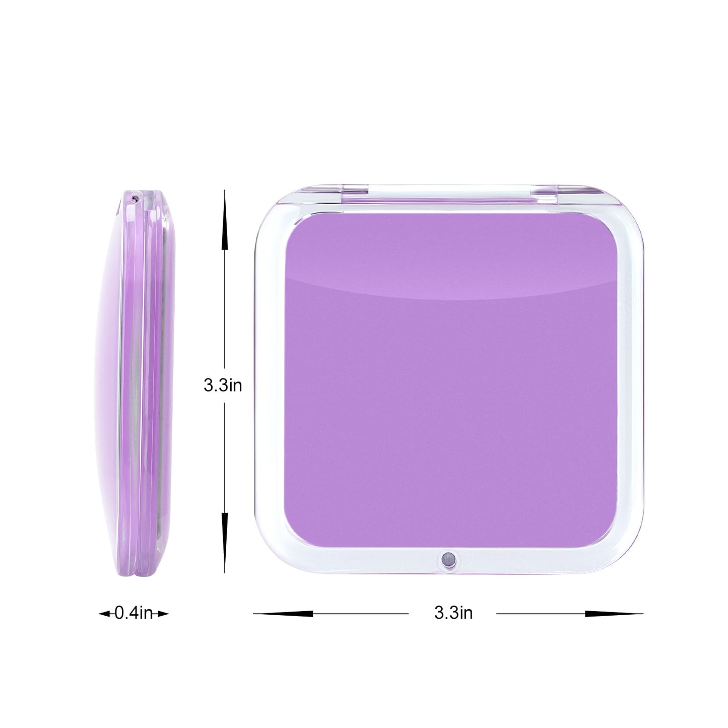 Compact 15X Magnifying Makeup Mirror for Travel, Small Pocket Mirror-Handheld, Foldable & Portable 2-Sided with 15X Magnifying and 1X Mirror for Purses - Square 3.3 x 3.3 inch (Purple)