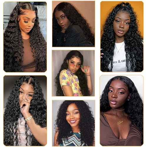 Miss Lee Brazilian Remy Water Wave Human Hair Bundles 10A Curly Unprocessed Human Hair Extension Double Weft Natural Color for Black Women 22inch