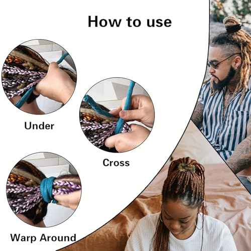 4 Pieces Spiral Lock Hair Tie Dreadlock Hair Tie for Women and Men Braids Dreadlock Accessories Colorful Dread Ties for Braids Loc Thick Curly Hair (Multi)