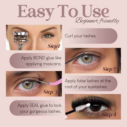 Wispy Lash Clusters - 4 Styles 10-16mm DIY Eyelash Extensions, Natural Look Lightweight, Beginner Friendly Reusable 456pcs Individual Lashes for Everyday & Party Use