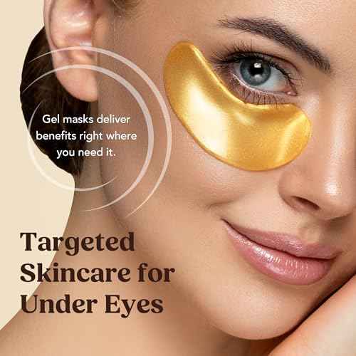 DERMORA Golden Glow Under Eye Patches (100 Pairs Eye Gels) | Rejuvenating Treatment | Dark Circles, Puffy Eyes, Refreshing, Revitalizing, Travel, Wrinkles