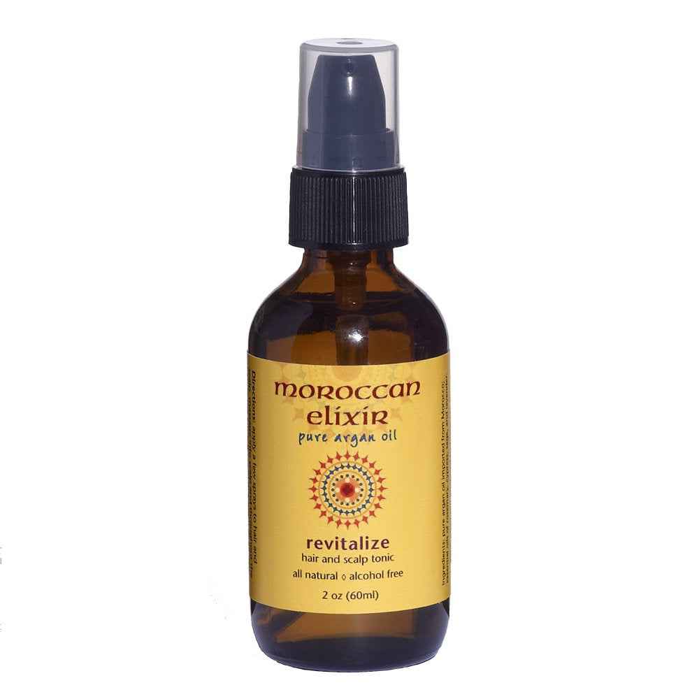 Moroccan Elixir REVITALIZE Argan Hair and Scalp Oil | Protects and Promotes Growth | Provides Antioxidants Minerals & Vitamin E | Reduces Frizz and Adds Shine, (1.7 oz)